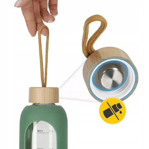 Пляшка для води 4FIZJO спортивна 1000 мл скляна Olive (P-5905973403900) - фото 6