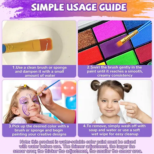 Професійний набір для малювання обличчя для дітей 42-колірний набір для макіяжу - фото 5