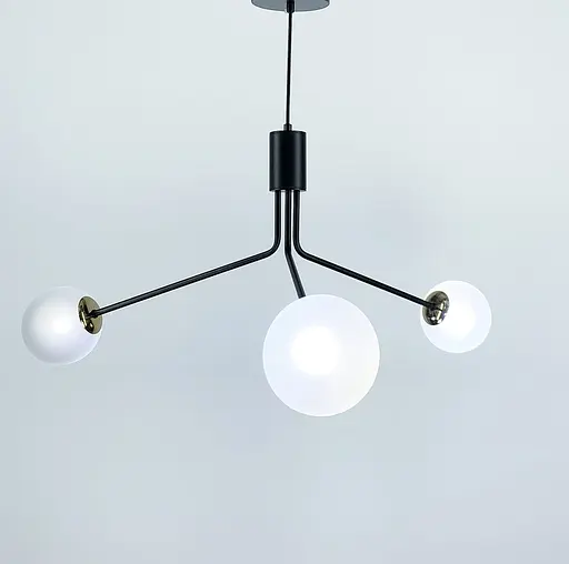 Витончений світильник з матовими плафонами | Арт. AOC 11/3 BK | Line F - фото 9