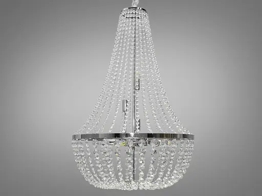 Дизайнерська кришталева люстра на 9 ламп, хром - фото 1