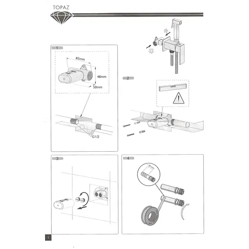 Набор гигиенического душа скрытого монтажа Topaz Loft TLF 32106-H39-C, Хром - фото 11