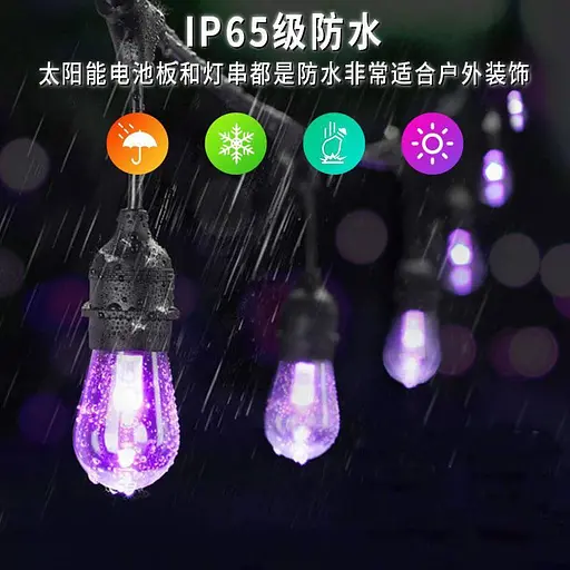Уличная гирлянда с ретро лампами LED RGB Edison 15шт, 220V, 10метров с переходником - фото 4