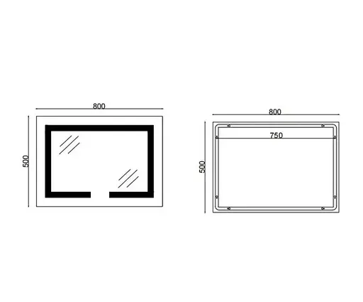 Дзеркало Mixxus HARD MR07-80x50 з LED Touch, Anti-fog, димером, регулюванням яскравості (MI6658) - фото 10