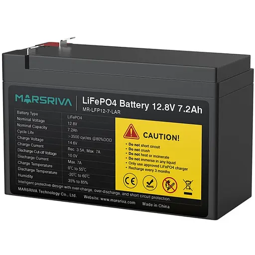 Акумуляторна батарея MARSRIVA 12.8V, 7.2A, літієва батарея - фото 2