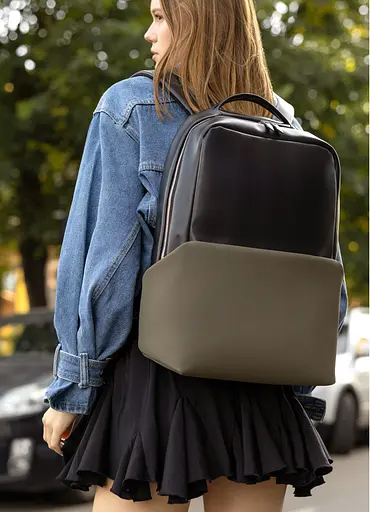 Жіночий рюкзак Sambag Zard Dart чорний з хакі 44 х 31 х 15 см (25523119) - фото 6