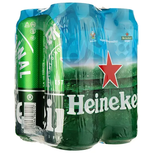 Уцінка. Набір пива світле Heineken Original фільтроване пастеризоване 5% 4 шт. х 0.5 л  - фото 2