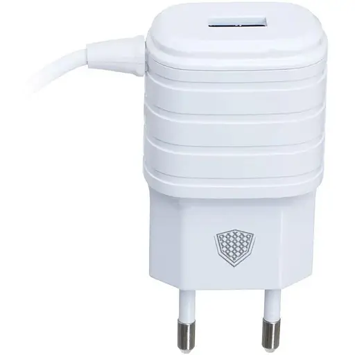 Мережеве заряджання Inkax CD-09 2.1A 1 USB + кабель Lightning Білий - фото 2