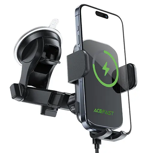 Автотримач для телефона ACEFAST D53 wireless charging car holder with electric clamp for dashboard Black - фото 3
