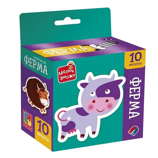 Детский набор магнитов "Ферма" Vladi Toys VT3106-36, 10 магнитов - фото 1