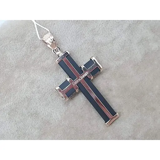 Золотой крестик Tango с каучуком. Распятие Христа. 940011 - фото 4