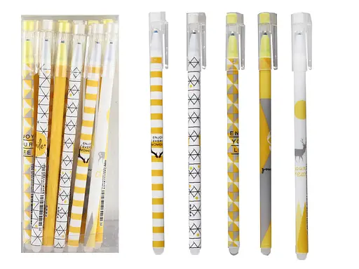 Набор гелевых ручек-стирочок Yellow 12 штук, синий цвет, толщина письма 0,5 мм 1810-2-QX