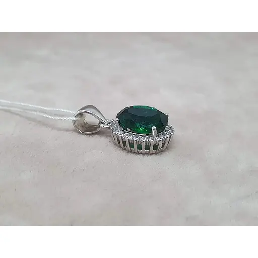 Срібна підвіска TOP Silver з фіанітами. 9540116З - фото 2