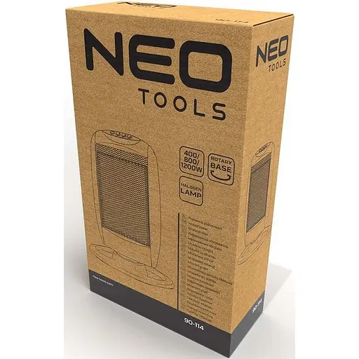 Галогенный инфракрасный обогреватель Neo Tools 90-114, 1200 Вт Grey - фото 9