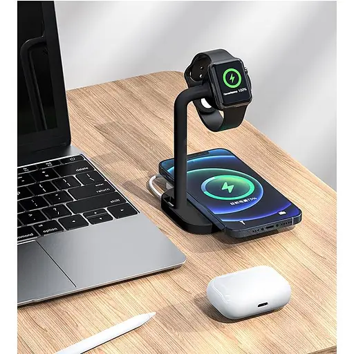 Зарядка Qi 2in1 wireless charger JYD-WC109 |15W Max, Phone/Apple-Android Watch Compatible| (Not included Watch charger) - фото 3