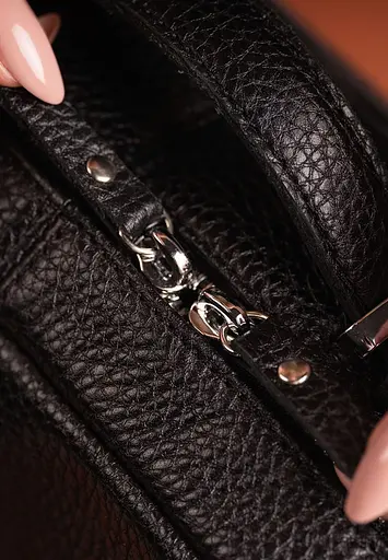 Жіноча шкіряна сумка Avenue чорна флотар - фото 5