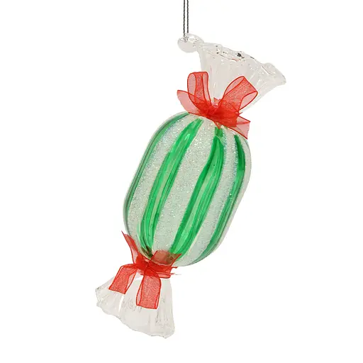 Елочное украшение "Конфета с красными лентами" 4,7*4,7*13 см, YQ1409925