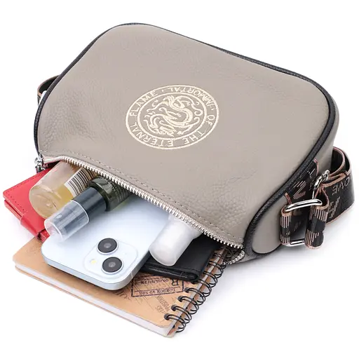 Женская сумка Vintage с вышивкой на лицевой стороне из натуральной кожи 22х14х8 см sum0029043 - фото 10