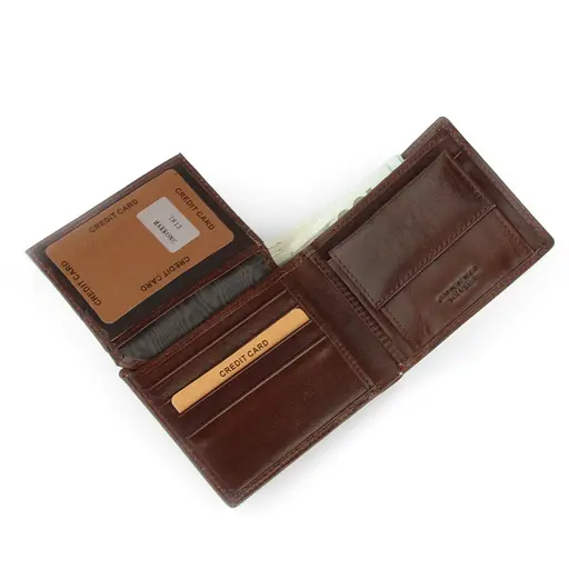 Кошелек мужской кожаный Virginia Conti Т813 коричневый без кнопки - фото 3