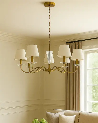 Люстра Edlin PL321167-7 Moren E14 7x12W IP20 латунний - фото 2