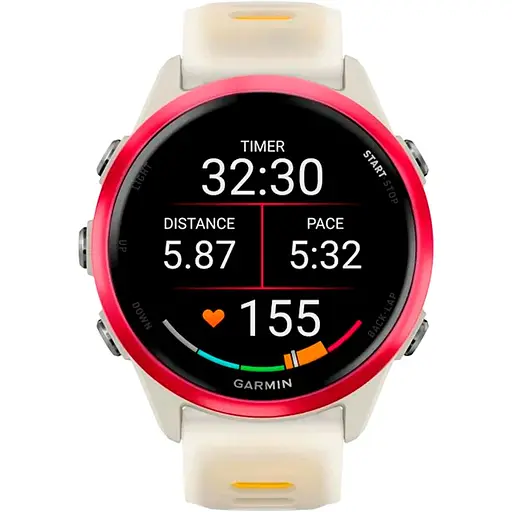 Смарт-годинник Garmin Forerunner 570, 42 мм Raspberry Aluminum with Translucent Bone/Mango Band 010-02970-02 (142393) - фото 6