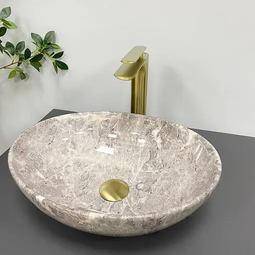 Умивальник VBI Parma grey stone glossy накладний VBI-011018, Сірий - фото 1