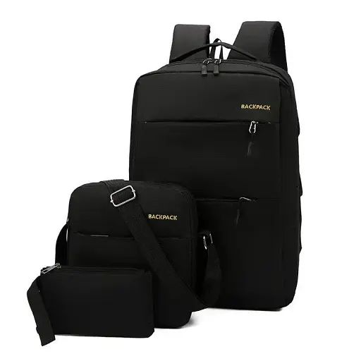 Универсальный набор рюкзак + сумка + кошелек Back-pack 3 в 1 Черный - фото 4