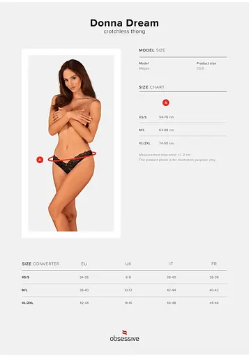 Трусики Obsessive Donna Dream XL/2XL чорний - фото 9