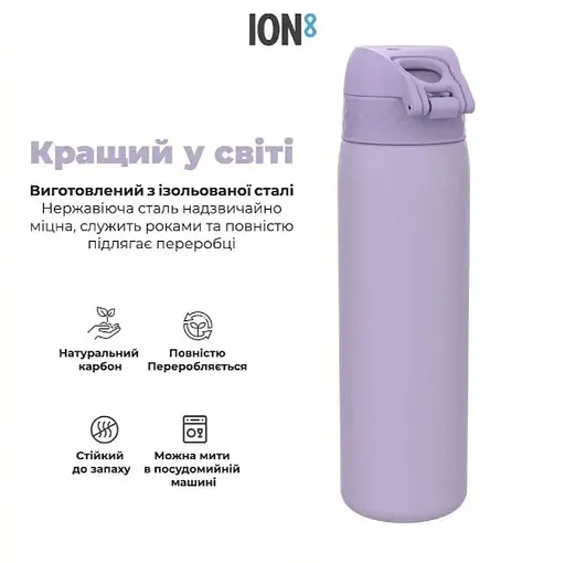 Пляшка для води ION8 металева вакуумна 500 мл Vacuum Insulated Light Purple (I8TS500PERI) - фото 9