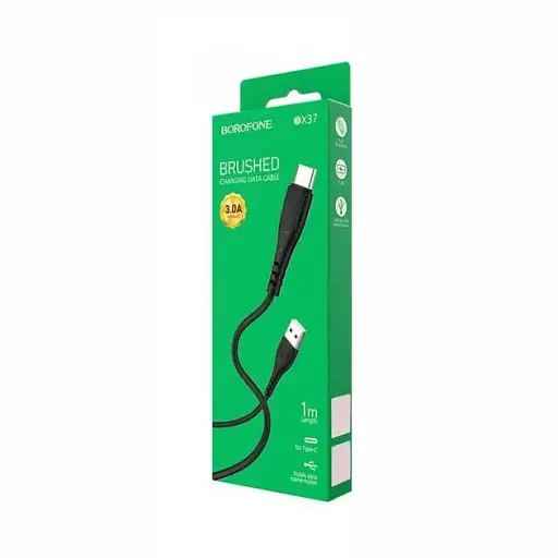 Кабель Borofone BX37 Wieldy USB Type-C 3A провід для зарядки смартфона/телефону 1 м чорний - фото 2