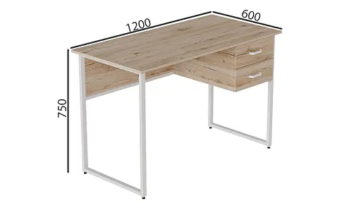 Компьютерный стол Ferrum-decor Таккота 75x120x60 белый ДСП Дуб Артизан 32мм (FRD-102096) - фото 3