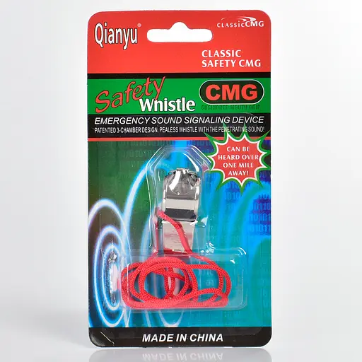 Свисток металл, 4 см, на шнурке, 9x16x2.5 см - фото 2