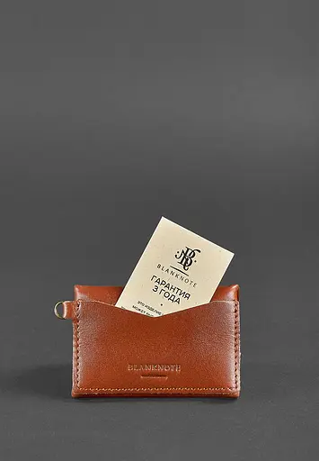 Кожаная монетница с клапаном 1.0 светло-коричневая. - фото 5
