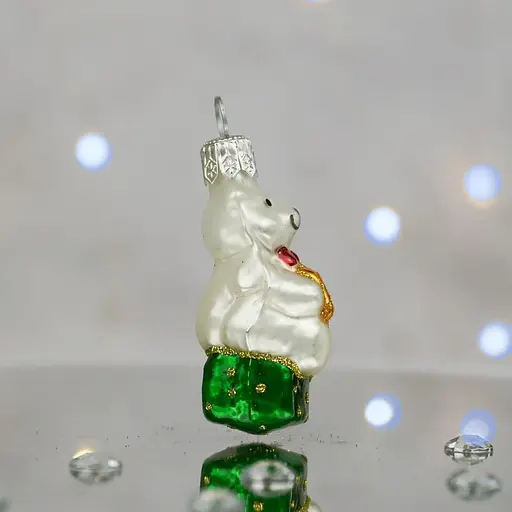 Ялинкова прикраса Санта Шоп Ведмедик новорічний скло (4820001180190) - фото 2