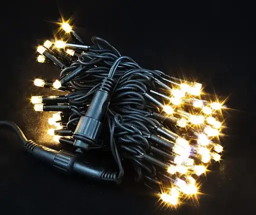 Гирлянда-нить уличная 100 led с переходником 10 м Белый теплый - фото 3