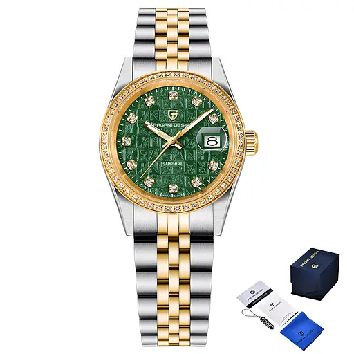 Наручний годинник жіночий PD-1794L Silver-Gold-Green Pagani Design acs0031224 - фото 1