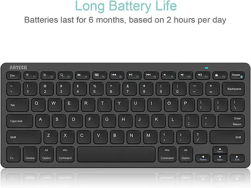 Ультратонка клавіатура Arteck, сумісна з 10,2-дюймовим iPad, iPad Air/9,7-дюймовим iPad, iPad Pro/iPad Mini, iPhone - фото 3