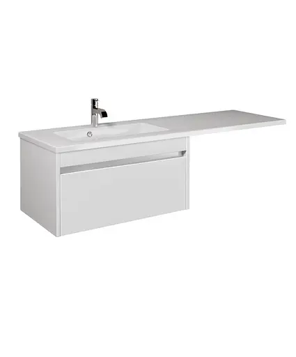 Тумба Мойдодир Prime 80-A Adam 140 L Білий підвісна з крилом над пральною машиною Білий - фото 3