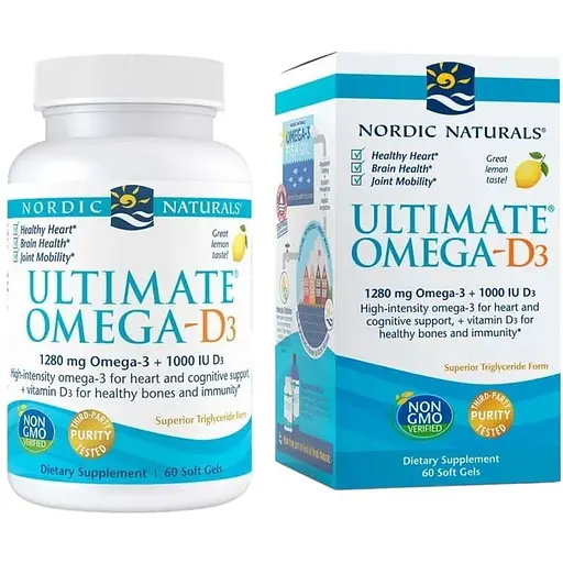 Жирные кислоты Nordic Naturals Ultimate Omega-D3, 60 капсул
