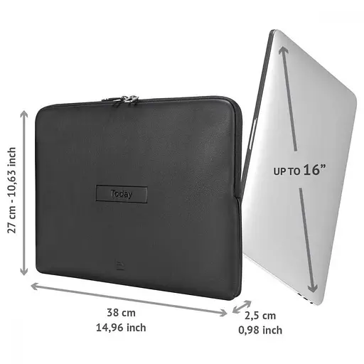 Чохол для ноутбука Tucano Today Sleeve 15/16 Black (BFTO1516-BK) - фото 8