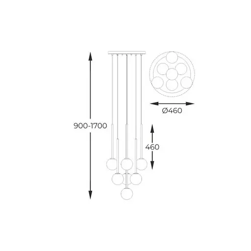 Підвісна люстра ARCTURUS P0574-07F-F7AA Zuma Line - фото 3