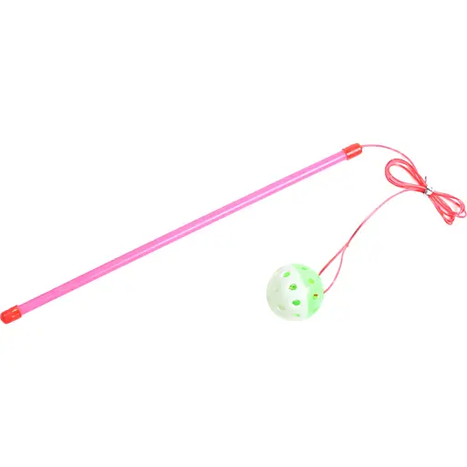 Іграшка для котів Fox Вудка-дражнилка Куля пластикова сітчаста  - фото 1