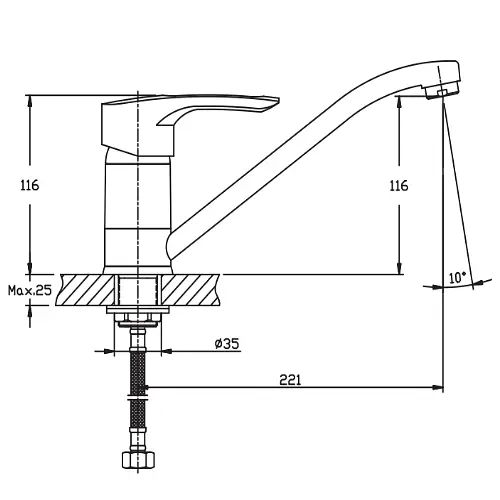 Змішувач для кухні Haiba HANSBERG 555 HB0213 - фото 2