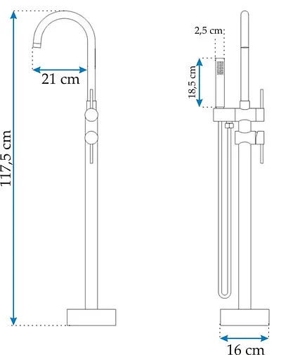 Смеситель для ванны Rea Ortis L.gold золотой напольный REA-B7430 Золотой - фото 7