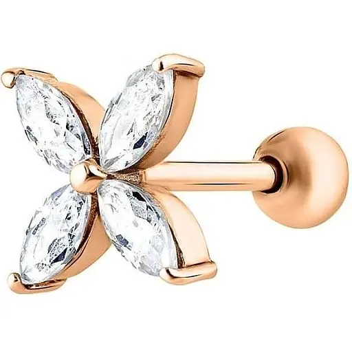 Золота сережка для пірсингу хеліксу Ірій з фіанітами. З40070.1