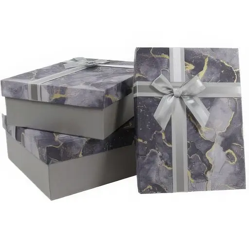 Набір подарункових коробок UFO 10338-134 Grey 3 шт. (10338-134 Набор 3 шт GREY прям.)