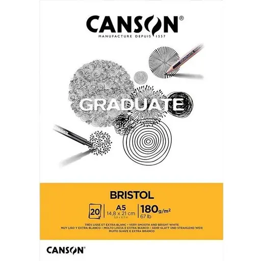 Склейка паперу для рисунку Canson Graduate Bristol 180г/м2 20л - фото 1