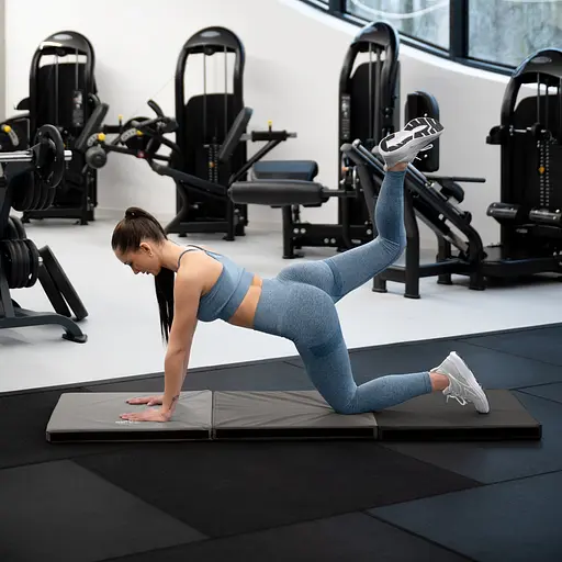 Мат гімнастичний Gymtek твердий 5 см сірий - фото 7