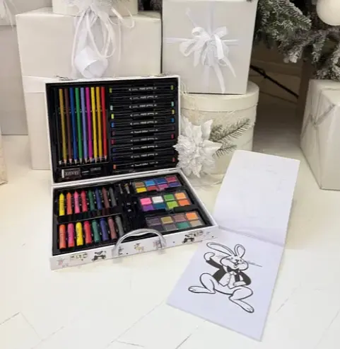 Профессиональный большой набор для творчества в деревянном кейсе 62 предметов - фото 2