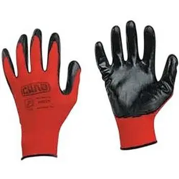 Рукавички Сила з нітриловим покриттям р10 манжет без підвіса/хедера червоно-чорні