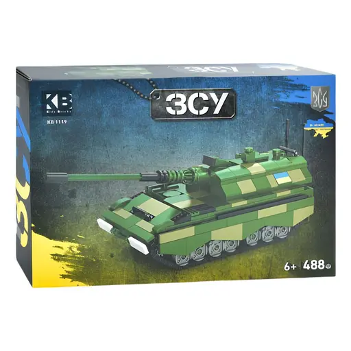 Конструктор KB 1119 Військовий танк, 488 деталей, Блокова модель, Розвиваюча іграшка для дітей, Упаковка-коробка - фото 2